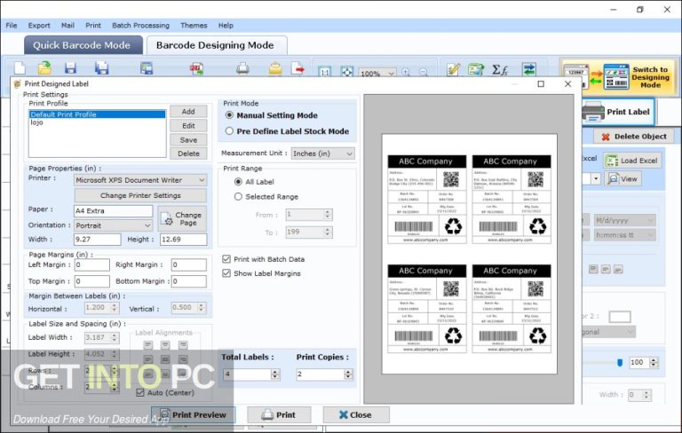 isimSoftware Barcode Label Maker Features